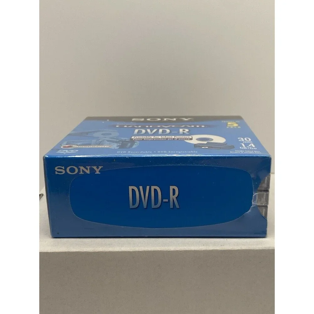 Sony Handyman DVD-R 5 Pack Recordable Single Sided Disc Sealed In Box